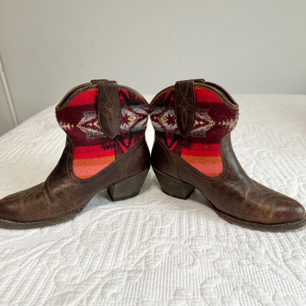 Ariat X Pendleton Meadow Wool Leather Cowgirl Wes… - image 4